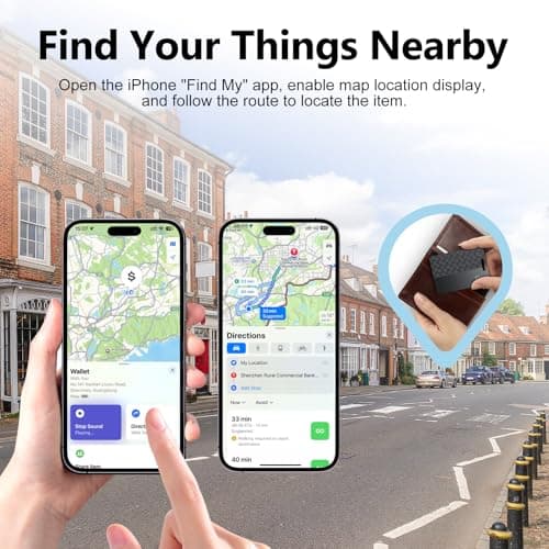 Wallet Tracker Card 2-Pack: 1.7mm Ultra-Slim Tracker Tag Works with Apple Find My(IOS only), Rechargeable Battery, Smart Finder, IP68, Bluetooth Card For Wallet, Passports, Luggage Tags, Purse (Black) — view 4