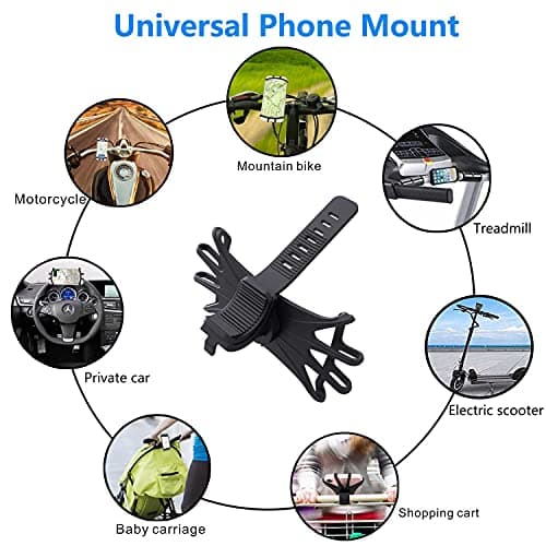 VOVIGGOL Bike Phone Mount 2 Pack, Universal Motorcycle Phone Holder for Bike, 360°Rotation Silicone Bicycle Phone Holder Handlebar Phone Mount Compatible with iPhone 12 11 Pro, Samsung — view 4
