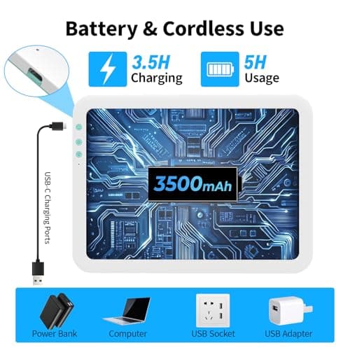 TOHETO A4 Rechargeable Led Super Bright Light Pad Powered by 3500mAh Lithium Battery for Weeding Vinyl Tool, Portable Wireless Light Board/Box for Tracing, Diamond Painting, Sketching & Drawing — view 2