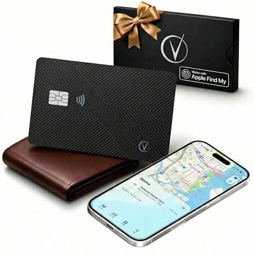 Vantamo Ultra-Thin Wallet Tracker, Apple MFi Certified, IP68 Waterproof Bluetooth Tracker for Wallet & Passport, Work with Apple Find My, Wireless Charging, iOS Only