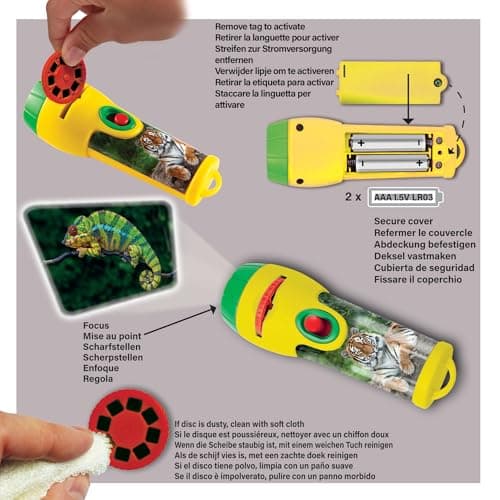 Brainstorm TOYS Animal Torch and Projector – 24 Wildlife Images, Projects Clear Pictures Up to 1 Metre Wide, Interactive Educational Kids Flashlight Toy — view 5