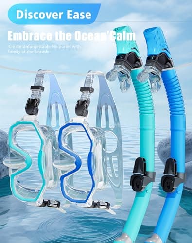 Lealinga Snorkel Set Adults 2Pack, Panoramic View Snorkel Mask — view 6
