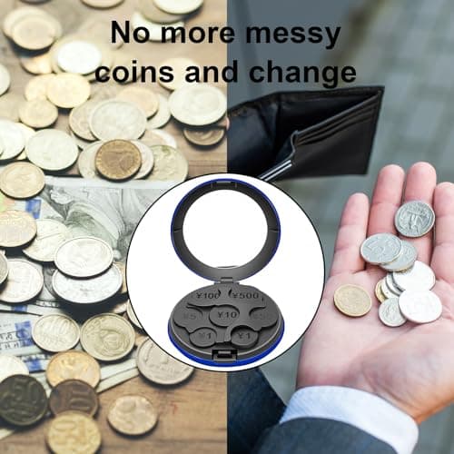 Portable 7-Slot Yen Coin Holder with Mirror, Compact Change Organizer for Car Travel Daily Use, Blue Currency Sorter Wallet Accessory for Japanese Money — view 4