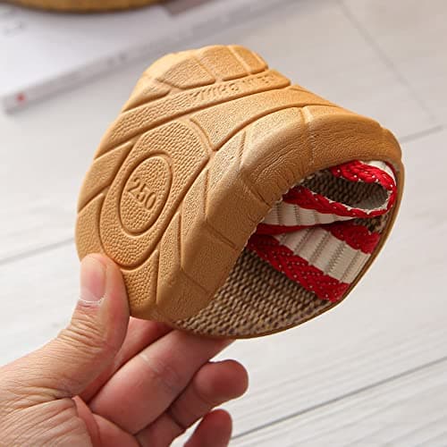 wide fit sandals for women Linen Slippers Mens Crossover Sliders Non-Slip Indoor Slipper Moisture Wicking Flax Slides Open Toe Mule Shower Slipper Summer Beach Sliders travel slippers — view 2
