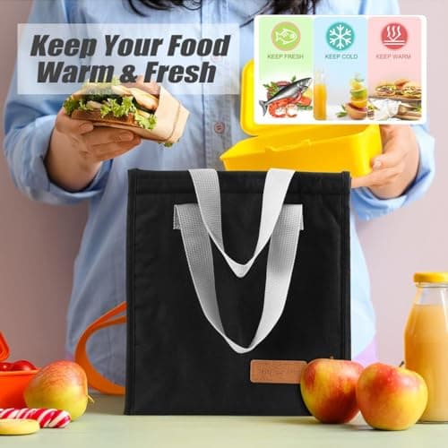HZYUEKUN Lunch Bags for Women Men, Reusable Insulated Leak-Proof Portable Tote, Waterproof Container for Kids Girls Boys Adults, Thermal Cooler Box Adults Work School Travel Picnic(Pink) — view 6