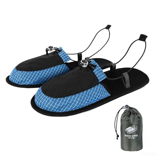 Ultralight Foldable Travel Slippers Quick Dry Slip-on for Camping Hiking Beach - Lightweight Nylon House Shoes with Non-Slip for tpu for sole M L XL(purple L) — view 4
