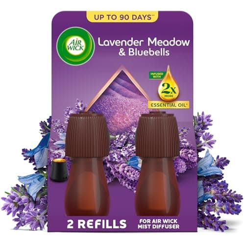 Air Wick Essential Mist Twin Refills, Relaxing Lavender, Pack 2 x 20ml, Natural Essential Oils, Last up to 90 days, Packaging may vary