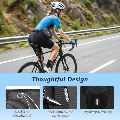 flintronic Leg Bag, Motorcycle Leg Bag, EVA Hardshell Durable Hiking Waist Pack, with Headphone Jack, Waterproof Multi-Function Sports Hip Bag for Men Women Cycling Running Traveling and Fishing — view 4