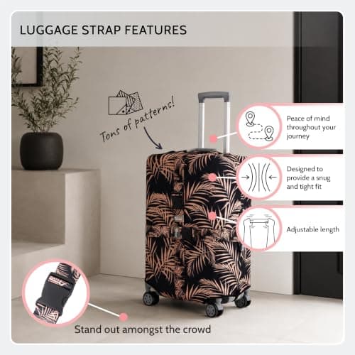 Periea Luggage Straps Set of 2 - Adjustable Suitcase Straps with Quick Release Buckle, Heavy Duty Luggage Straps for Suitcases, Travel Accessories, Thickened Luggage Belt - Silver Leopard — view 4