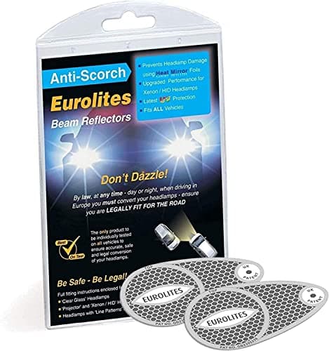 Netagon Eurolites Headlamp Beam Deflectors Adaptors Converters Magnetic UK Plate for Driving in Europe - Requirement for Cars Travelling in EU (Eurolites Beam Deflectors with 2 Magnetic UK Plates) — view 3