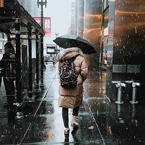 NPCQUN Travel Essentials Umbrella Windproof Compact Collapsible Light, Automatic, Strong and Portable, Wind Resistant, Folding Small Umbrella for Rain, Brown, 8 Ribs & 42 INCH, Compact — view 3