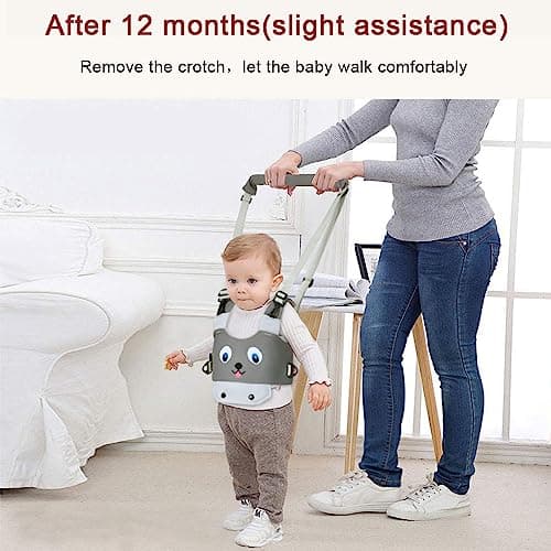 Vicloon Baby Walking Harness, Safe Walking Belt, Hand-Held Baby Walker, Removable, Adjustable Walking Harness, Breathable Handheld Baby Walker Toddler Walking Assistant - Grey Puppy — view 6