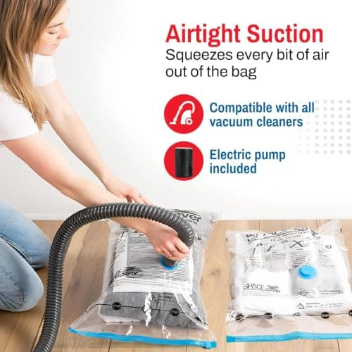 Set of 6 - Large Vacuum Storage Bags for Clothes and Bedding - SpaceSaver Compression Seal Bags with Pump - Travel and Closet Organizer Solution — view 4