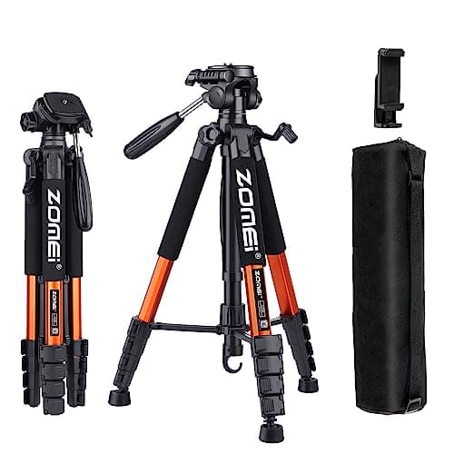 ZOMEI 188cm/74" Aluminum Extra-high Lightweight Travel Camera Tripod Orange