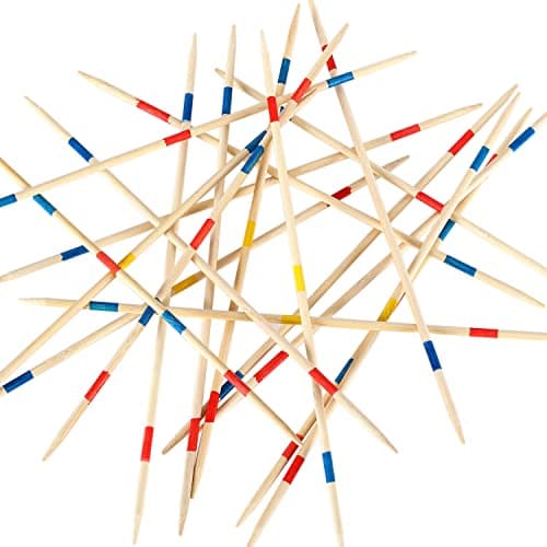 Gonoelec 41 Piece 12 Inch Bamboo Pick Up Sticks Game Classic Table Game Fun Family Board Game Gift for Adults and Kids — view 2