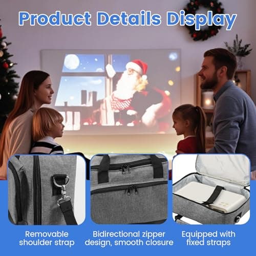 Ghshanog Projector Carrying Case, Projector Carrying Bag with Accessories Storage Pockets & Adjustable Shoulder Straps,Portable Projectors Bag Compatible Most Mini Projectors — view 5