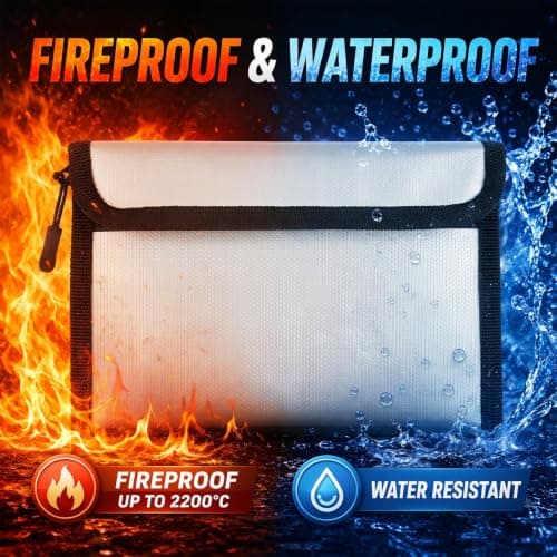 2 Pack Fireproof Bag Fireproof Document Bag Fire Proof Money Bag for Cash — view 3
