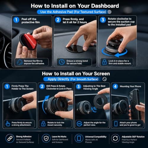 New Horrizon Magnetic Car Phone Holder for MagSafe Car Mount, 360° Rotation — view 5