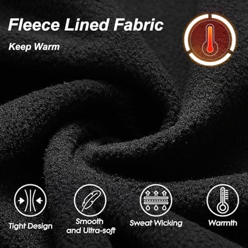 Towintec Men’s Thermal Leggings Fleece Lined Compression Tights Warm Base Layer Pants Cold Weather Running Thermal Trousers Sports Underpants Winter Workout Underwear Bottoms Hiking Skiing Cycling — view 5
