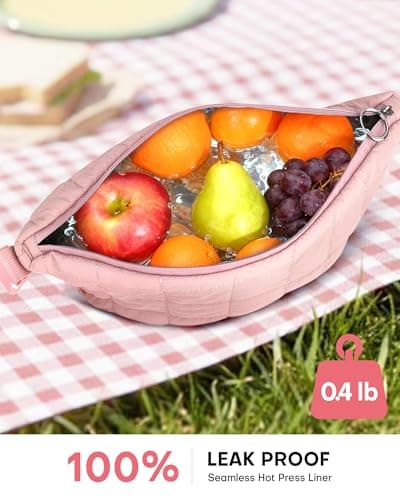 Elmklare Insulated Lunch Bag for Women, Leakproof Puffer Lunch Box — view 6