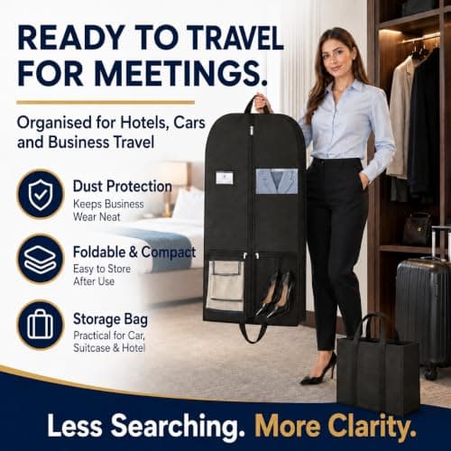 Heavy Duty Suit Covers for Men, Business Travel Suit Cover for Offices — view 6