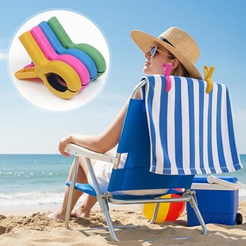 XYGK 8 PCS Beach Towel Clips for Sun Loungers, Large Beach Towel Pegs — view 4
