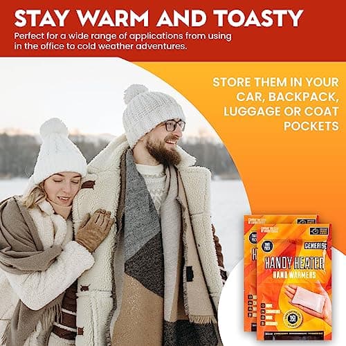 Hand Warmers Disposable Generise Hand Warmer TWIN PACK (2 Pairs) - Long Lasting Constant Heat Perfect for Cold Weather - Up to 10 Hours of Heat — view 2