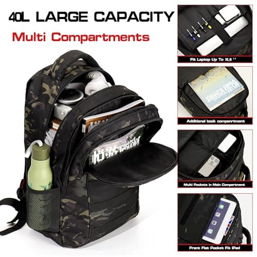 gulimirror Camo Backpack for Boys School Kids Military Tactical Rucksack — view 3