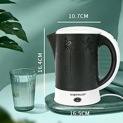 Aigostar 0.6L Compact Travel Kettle Set with Cups & Spoons, 650W, Black — view 6