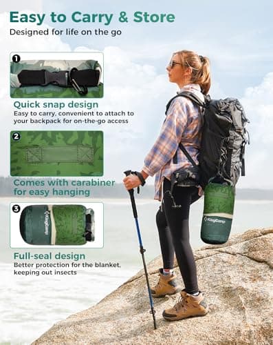 KingCamp Camping Blanket, Lightweight Warm Multifunctional, Verdant Hills — view 6
