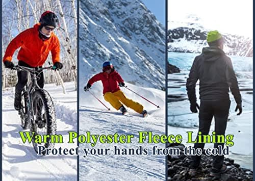 Sikma Waterproof cycling gloves Windproof Padded Softshell gloves Touchscreen Anti Slip Fleece Lined Midseason Winter Cycling Gloves Full Finger Breathable Bicycle. (Yellow Fluorescent, XL) — view 5