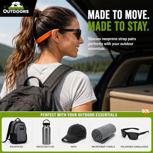 SOL 6pk Sports Glasses Straps For Men - Neoprene Glasses Lanyard for Men — view 6