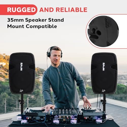 Pyle Portable PA Speaker System 1800W Bluetooth Active/Passive Outdoor — view 4