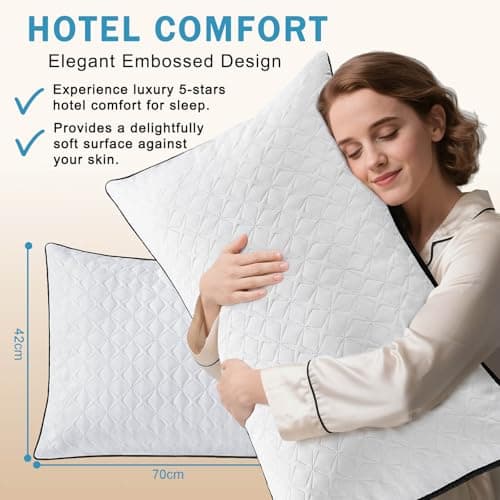 TINCOOL Pillows 2 Pack, Hotel Quality Luxury Pillows For Neck And Shoulder Pain, Neck Support Pillow for Bed & Sofa, Soft & Supportive, Breathable & Washable Standard Size 42x70cm for all Sleepers — view 2