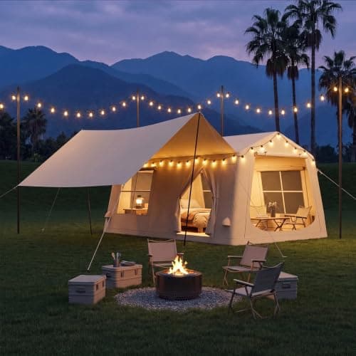 Aoxun 6‑8 Person Large Inflatable Camping Tent with Side Awning — view 3