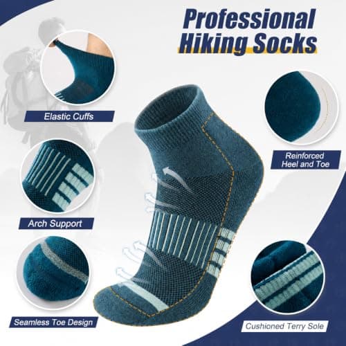 Niofind Merino Wool Hiking Socks, Walking Socks for Men and Women, 6 Pairs — view 5