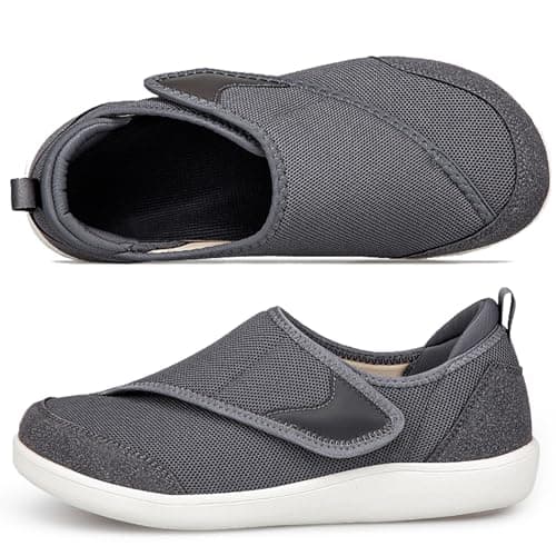 Gaatpot Diabetic Shoe Mens Extra Wide Orthopedic Shoes, Dark-grey, UK 8.5 — view 3