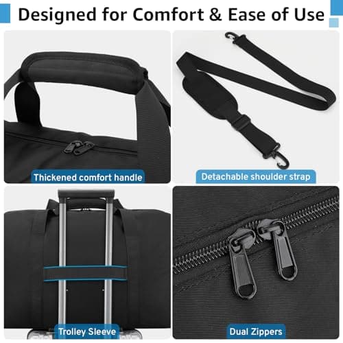 ETRONIK Large Travel Duffle Bag, 50L Sports Gym Bag with Shoe Compartment — view 4
