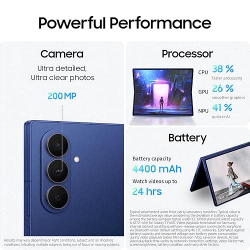 Samsung Galaxy Z Fold7 AI Phone + Buds3 Pro, Thin and Light Foldable Design, Large Screen, 200MP Camera, 1TB Storage, 16GB Ram, Jet Black, 3 Year Extended Warranty (UK Version) — view 6