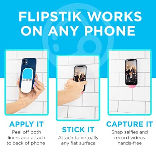 Flipstik New V2 Folding Adhesive Phone Holder - Stick Your Phone to Mirror, Window, Wall for Hands-Free Watches, Selfies or Videos - Tripod & Kickstand - — view 3