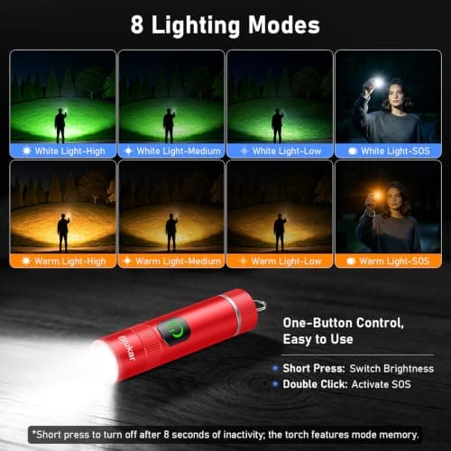Blukar 2026 Gen 2 Small Torch Rechargeable,EDC Mini Flashlight with 2 Color — view 5