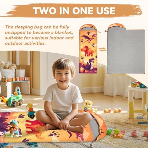 Lightweight Kids Sleeping Bag for Camping, Child Sleeping Bag with Pillow — view 4