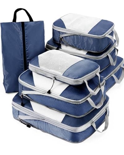 Meowoo 7-Piece Compression Packing Cubes for Luggage, Travel Organisers