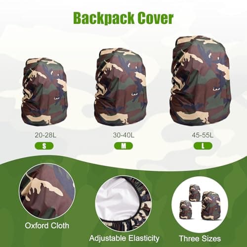 Bomiclss 2 Pack Cover for Backpack 20-28L Small Waterproof Rain Cover for Backpack Waterproof Bag Cover Small for Hiking Cycling Camping Travel (L) — view 3