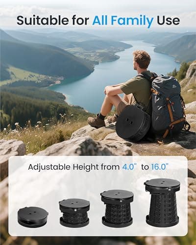TRIPTIPS Upgrade Retractable Portable Toilet Foldable Height Adjustable Travel Toilet for Car Camping Toilet Portable Potty for Adults and Kids, Portable Toilet for Camping, XL Size (Carbon-16'') — view 5
