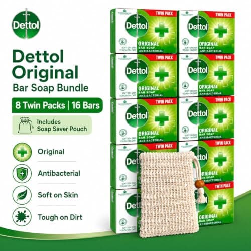 Dettol Soap Original Antibacterial Bar - 4 Twin Pack, 8 x 100g Antibacterial Hand & Body Soap Bar – Disinfects and Kills 99.99% of Germs, Ideal for Handwashing and Cleansing — view 6