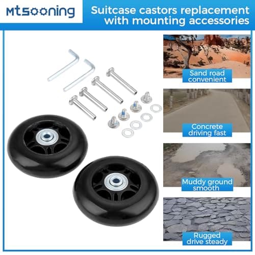 Mtsooning 2Pcs Suitcase Wheels Replacement,80x24mm Luggage Wheels — view 5