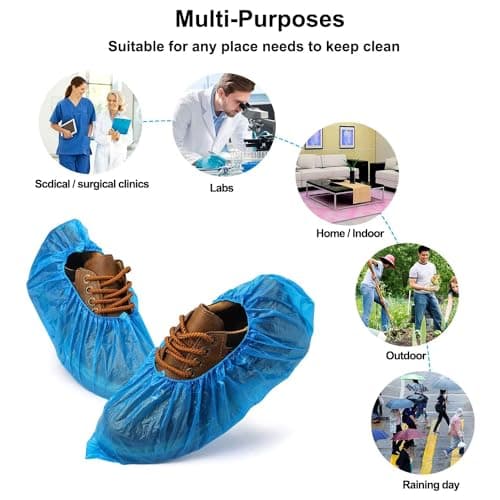 G4GADGET 30 pcs Disposable Shoe Cover Blue Cleaning Overshoes Boot Safety — view 3