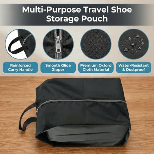 8 Pack Reusable Shoe Bags for Travel with Smooth-Zipper, Waterproof Gym Ba & Work – Essential Travel Accessories for Family Vacations, Football Boot Bag, Golf Shoe Bag, Boot Bag Rugby, Golf Shoe Bag — view 3