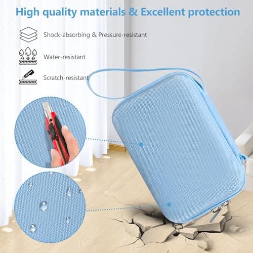 Supmay Kids Camera Case Compatible with Hangrui/HiMont/TIATUA/GREENKINDER/ETIKEZ/UIONVO/Gofunly/Lenudar/MYSTILUCK/Luoba Kids Camera Instant Print, Prints Paper Storage Bag, Blue — view 4